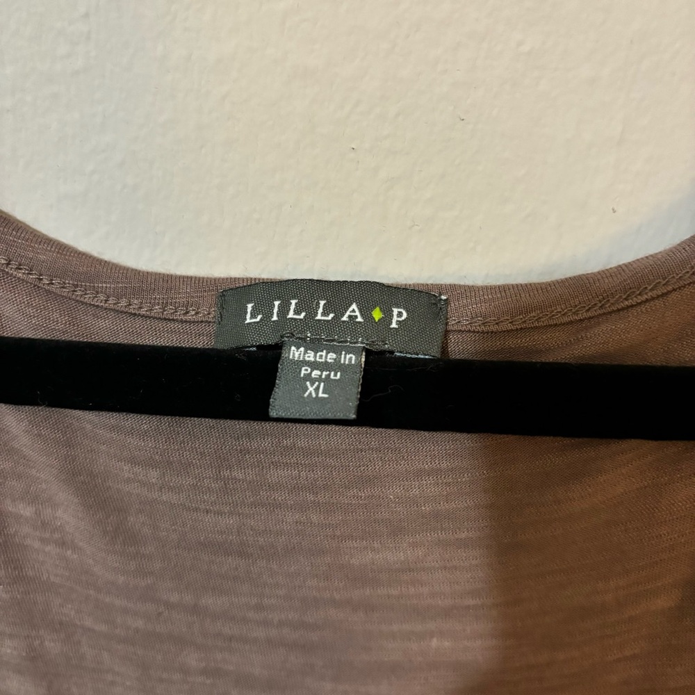 Lilla P Asymmetric Layer Dress Tan Light Brown Sleeveless Crewneck - Picture 5 of 7